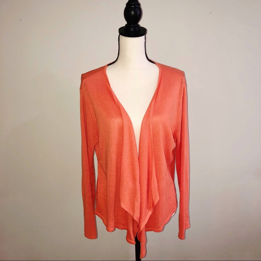 J. Jill Linen Blend Draped Cardigan | Size Medium